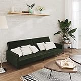 YuMeng Schlafsofa 2-Sitzer mit FußHocker, Couch für Wohnzimmer, für Wohnungen, Couch Mit Schlaffunktion, Loungesofa, Relaxsofa, Sofas & Couches, Creme Kunstleder