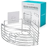 STILOSPA® Duschregal Duschablage ohne Bohren aus Edelstahl | für Ecke, rostfrei, zum Kleben, mit abnehmbarem Rasierer-Halter | Shower Caddy, Duschkorb zum hängen, Bad-Regal, Duschaufbewahrung