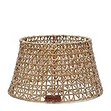 Riviera Maison Geflochtener Rattan Lampenschirm Rund Gewinkelt, Passend für: E27, für Tischlampen, Stehlampen, Hängelampen - Rattan Weave Lampshade - Braun - Rattan - (ØxH) 38x21