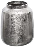 Brandsseller Dekovase aus Aluminium | Blumenvase | Tischvase | Silber | Ø 21 cm x H 26,5 cm