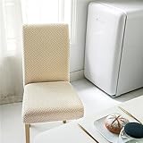 NCWANG Stuhlhussen Stretch 6er Set Beiges Karomuster Stretch Stuhlbezug Stuhlhussen,Hussen für Drucken Stuhlbezug Elastisch Abnehmbarer Dekoration Stuhlbezug für Küchenstühle,Hotel,Bankett,Party Deko