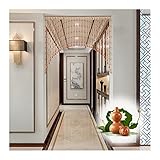 Perlen-Türvorhänge Türen, gewölbter Mahagoni-Raumteiler, verwendet für Veranda, Gang, Wohnzimmer, Schlafzimmer, Dekoration anpassbar (Farbe: A, Größe: 160 x 110 cm-45 Stränge) (A 130 x 70 cm)