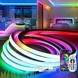 KSIBNW 230V Led Strip 20M RGB Dimmbar Neon LED Streifen mit App-Steuerung, RGB LED-Lichtstreifen Wasserdicht Flexibel, Wasserdichter IP65,Musik Sync, Outdoor-Innendekoration