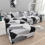 APLUSH Stretch-Sofabezug,rutschfeste Spandex-Sofa-Schonbezüge,Chaiselongue-Couchbezug,maschinenwaschbar,Stretch-Stoff,Sofabezug für Kinder,Haustiere,Wohnzimmer,B,4 Sitzplätze (235–300 cm)