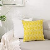 Kissenbezug Polyester Zierkissenbezug,Gelbes marokkanisches Gitter-Muster in Gelbtönen Vintages östliches Muster, Senf-Gelb,Dekorativen Kissenhüllen Weiches Kissen für Sofa Couch Schlafzimmer 50x50 cm