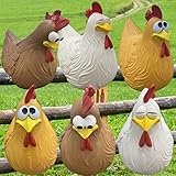 Zhenpin 3 Harz Huhn Gartendeko Es kann als Geschenk an Kinder gegeben Werden und kann auch als Skulpturschmuck zur Dekoration von Innenhöfen, Gärten und Balkonen verwendet Werden
