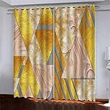 WIRMEC Vorhänge Kinderzimmer Blickdicht Ösenvorhang 2 Stücke H 160 X B 140 cm 3D Goldene Marmorstruktur Muster Gardinen Mit Ösen Verdunkelungsvorhang Schlafzimmer Schallschutz Vorhang