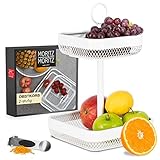 Moritz & Moritz Obst Etagere Weiß Metall – Moderne Obstschale Weiß – Obstkorb Etagere Weiß