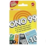 Mattel Games HHL37 - ONO 99 Kartenspiel für Kinder & Familien, 2 bis 6 Spieler, Zahlen addieren, Geschenk für 7 Jahre und älter