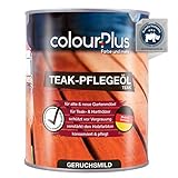 colourPlus® Teak Öl (1 Liter, Teak) natürliches Holzöl aussen - Holz Öl imprägniert und schützt - Holzöl innen beugt Rissbildung vor - Holzschutzöl außen - Hartholzöl - Made in Germany