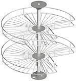 Gedotec Dreiviertelkreis-Drehbeschlag Schwenkbeschlag Küche Drehböden mit Tablarboden für Eckschrank | Drehteller Unter-Schrank | 900 x 900 mm | 1 Komplett-Set - Drehauszug mit 2 Drehkorb Ø 714 mm