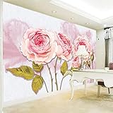 LYSYMO Benutzerdefinierte Fototapete Europäischer Stil 3D Blume Moderne Rose Hintergrund Fototapete Hochzeitshaus 3D 200x140cm