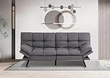 Maxspeed Futon-Schlafsofa, Memory-Schaum, Schlafsofa, Bett, Couch, Futon, wandelbares Sofa, kleine Couch, Sofa, Couch für Wohnzimmer, Wohnung, Büro. (Grau)