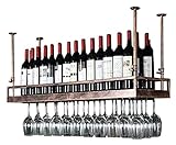 MAKIVI Weinregal – Morden-Eisen-hängendes Weinglasregal-Deckendekorationsregal für Bar, Restaurants oder Weinkeller/100 cm (Größe: 80 cm) Marriage