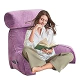 AMZZHAO Lesekissen Stützkissen Bücherkissen Bettruhekissen Rückenkissen Keilkissen Nackenkissen Dekokissen Fernsehkissen mit Armlehnen und Nackenstütze für optimalen Sitzkomfort