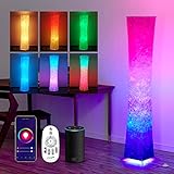chiphy Stehlampe, 164 cm hohe Lampe, dimmbare und RGB-Farbwechsel-LED-Smart-Glühbirnen und weißer Stoffschirm, mit Fernbedienung, Stehlampe für Wohnzimmer, Schlafzimmer und Spielzimmer