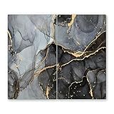 CANVAS FLY 30x52 Glas-Herdabdeckplatte 2-teilig, Ceranfeld-Abdeckplatte, Herdabdeckung Schneidebrett Glas, Glasplatte, Abdeckplatte Ceranfeld Induktionskochfeld, Kochfeld-Abdeckung