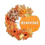 Thanksgiving Ahornblatt Sonnenblume Kürbis Herbst Haustür Dekoration Simulation Girlande Simulation Girlande Anhänger Simulation Maple Thanksgiving Umgedrehte Baumgirlande (Multicolor-A, One Size)