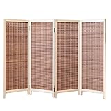 Bamboo Folding Room Divider Sichtschutzwände, Freistehende Trennwand Raumteiler Paravent Partielle Trennwand Für Schlafzimmer Arbeitszimmer Portable Raumtrennung Trennwand (Farbe : Brown-4panels, Gr