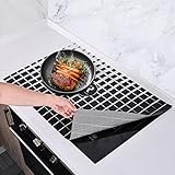 KitchenRaku Große Induktion schutzmatte 52x78cm, Silikon Induktionskochfeld Schutzmatte (magnetisch) Kochfeld-Kratzschutz für Induktionsherd, Multifunktionale Silikonmatten