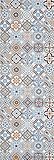 andiamo Läufer Flur Teppich Küche, waschbar, rutschhemmend, PVC, schadstoffgeprüft, Fliesen & Ornamente, Küchenläufer orientalisch, Farbe:Blau-Grau, Größe:70 x 200 cm