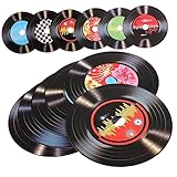 Homoyoyo 12 Stück Vinyl-Schallplatten-Dekoration Astetische Raumdekoration Tanz-Party-Dekorationen Abschlussball-Schild 80Er-Jahre-Dekor Gefälschte Schallplatten-Dekorationen