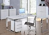 moebel-dich-auf Komplettes Arbeitszimmer - Büromöbel Komplett Set Modell Maja YES in Weißglas 5-teilig (Set 9) -auch in Anderen Kombinationen sofort verfügbar