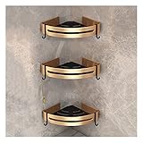 HASMI Badezimmerregal Badezimmerregal, Wandmontierte Aufbewahrung Shampoo Rack Eckkorb Badezimmerprodukte Luxus Kosmetik Aufbewahrung Badezimmerregal Zubehör Goldene schwebende Regale (Farbe: Gold)