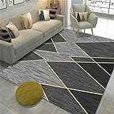 RUGMRZ Rutschmatte Teppich Sofa Wohnzimmer Grauer dreieckiger geometrischer Muster Schlafzimmer Teppich modern ohne Verformung Teppich Pflegeleicht 60X90CM