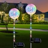 2 Stück Dekorative Solar-Löwenzahn-Leuchte, Solarlampen für Außen Garten,LED Aussenleuchten Wegeleuchte 2 Modi, Solar Garten Lampen, Wasserdicht Solar Blumen Lampe für Rasen, Balkon, Terrasse, Hof