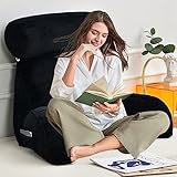 AMZZHAO Lesekissen Bettauflage Kissen,Couch oder Boden Rückenlehne Rückenkissen,Lendenkissen mit Armlehnen und Abnehmbarer Nackenrolle,für Lesen & Arbeiten & Spielen