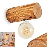 Wandleuchte Canedo, moderne Wandlampe aus Holz in Dunkelbraun im skandinavischen Design, 1-flammig, 1 x E27, Wandspot im Retro/Vintage Design m. Lichteffekt, ohne Leuchtmittel