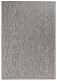 NORTHRUGS In- und Outdoor Teppich Match 80x200cm - Wetterfest Modern Plain Allover Unifarben Design Läufer für Balkon Terrasse Garten Wintergarten Wohnzimmerteppich Wasserfest in Anthrazit