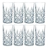 Nachtmann Noblesse Longdrinkglas Set, 8er Set, Wasserglas, Saftglas, Kristallglas, H 14.8 cm, 375 ml