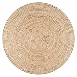 BEAUUP Sisal-Teppich, handgefertigt, in Leinwandbindung, natürliche Jute, rund, Bodenmatte, Wohnzimmer, Schlafzimmer, Sisal-Teppich, Wohnzimmerteppich (Size : 150 x 150 cm) (80 x 80 cm)