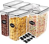 KICHLY Vorratsdosen (Set 6) -BPA freier Kunststoff Luftdichte Aufbewahrungsbehälter Aufbewahrungsbox Lebensmitteln Vorratsgläser zur Aufbewahrung von Nudeln Müsli,Mehl,Reis und für Futter Haustiere