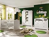 storado.de Babyzimmer Paris weiß matt 5 TLG. dunkle Griffe Komplett Set Baby