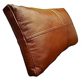 Quattro Meble Antic Braun Echt Lederkissen 30 x 50cm Sofa Deko Kissen Echtleder Zierkissen Rückenkissen Rindsleder Leder Modell P&Z4el