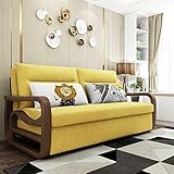Convertible Sofa Couch Sleeper - Modern Sofa Bed with Pull Out Sleeper and Storage - Luxury Linen Fabric Living Room Sofabed E (D)