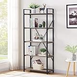 Regal, Bücherregal, Standregal, Aufbewahrungsregal mit Ebenen, Industrie-Design, für Wohnzimmer, Arbeitszimmer, Büro und Flur