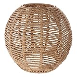 Angoily Gewebt Lampenschirm Retro Rattan Gewebt Korb Decke Hängelampe Abdeckung Vintage Kronleuchter Lampenschirm für Esszimmer Wohnzimmer