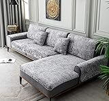 E-Solem Stilvoller Sofa Überzug L Form aus Samt Sofa Überzug 3 Sitzer für Hunde Maschinenwaschbar L Form rutschfest, Grau (70 x 180 cm) 1 Stück