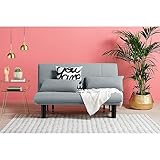 Alpine Plus Chicago Schlafsofa - Schlafcouch für 2 Personen – Sofa mit Schlaffunktion 147,5 x 195,5 cm – Grau