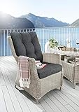 Destiny Gartensessel Loungesessel Casa Vintage Weiß Sessel Polyrattan Sofasessel