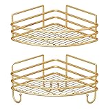 HALAHAI Duschregal Duschablage Bad Regal Eck-Duschkorb, Wandmontage-Duschregale, Kein Bohren, Duschregal Für Badezimmer-WC Badregal Badezimmer Regal (Color : Gold, Size : D)