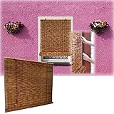 Bambusrollo Outdoor Balkon Patio Schilf Vorhang Pavillo Bambus Rollo 50-165cm Breit Fenster Raffrollos Aus Bambus Atmungsaktiver Für Innen Mit Kindersicherheitsclip