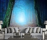 Fantasy Blue Foggy Forest Jungle Wohnzimmer Tv Sofa Hintergrundtapete Wohnzimmer Schlafzimmer Büro Korridor De Tapeten Wohnkultur Fototapete 3D Effekt Wohnzimmer Schlafzimmer Kinderzimmer-430Cm×300Cm