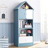 YuegoO Bücherregal, bodenstehend, for den Haushalt, Wohnzimmer, Lagerregal, mehrschichtig, platzsparend, einfaches Bücherregal mit Tür, Bücherregal Zeitschriftenregal