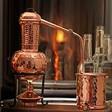 CopperGarden Kupfer Destille Arabia 0,5 Liter I Stabile Tischdestille mit Aromasieb & Spiritusbrenner im Miniformat I Legales Destilliergerät für ätherische Öle/Hydrolate/Düfte/Wasser etc.