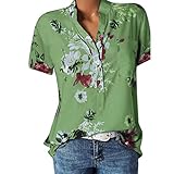 Damen Funky Hawaiihemd Blusen Fronttasche Blatt Palmendruck Mode Elegant Knopf Casual Top Top Damen Sexy Bluse